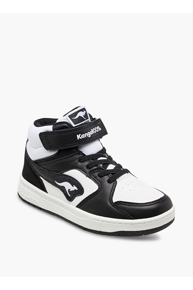 Boys' Colourblock High Top Sneakers with Hook and Loop Closure - 2