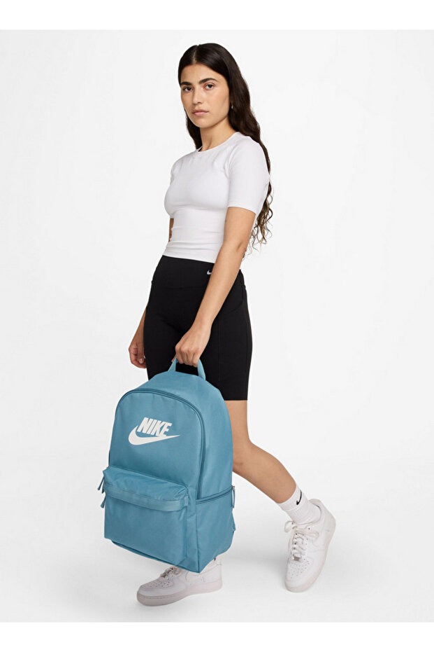 Logo Print School Backpack with Adjustable Straps and Zip Closure - 2