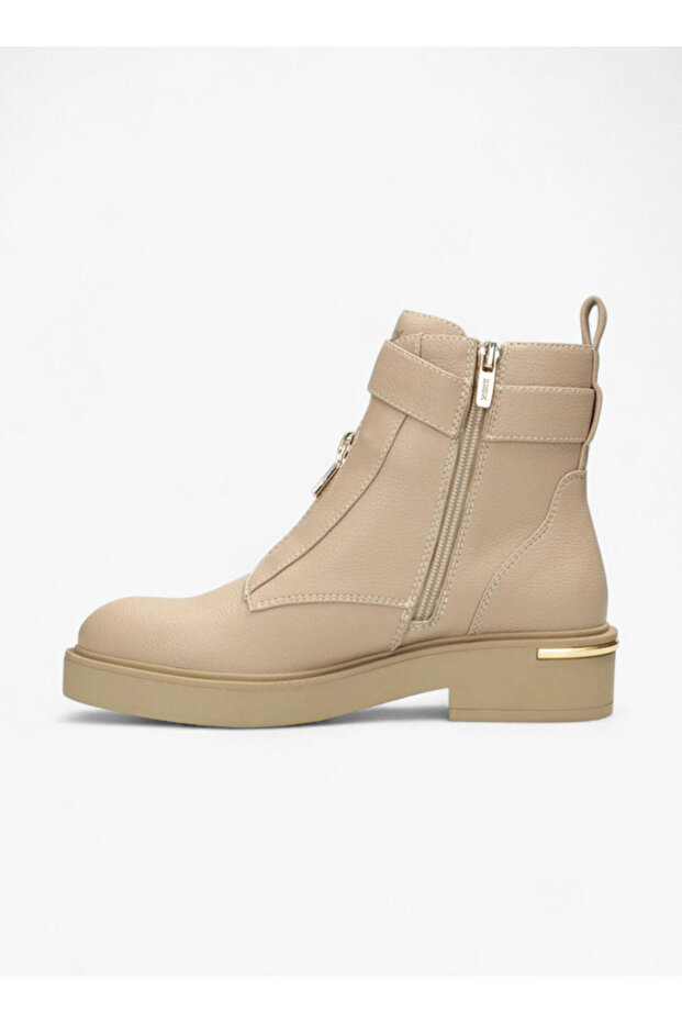 Solid Ankle Boots with Zip Closure - 4