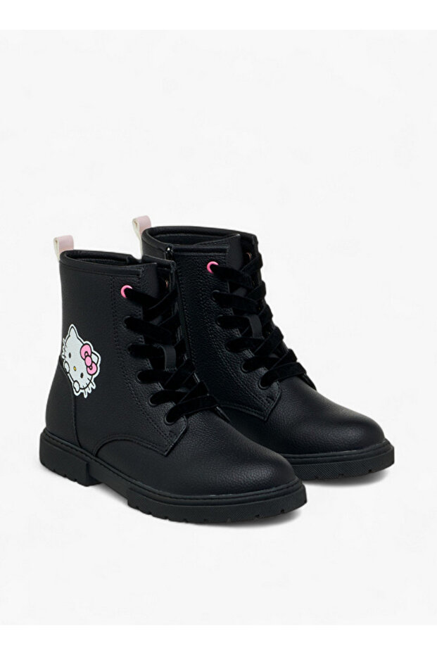 Printed Ankle Boots with Zip Closure - 1