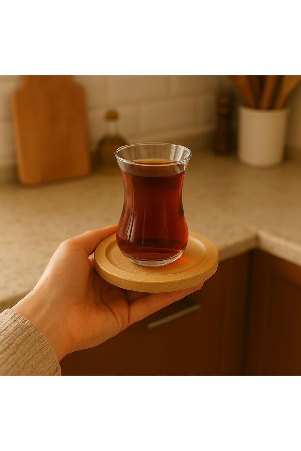 6'lı Bambu Çay ve Kahve bardağı Altlığı - 1