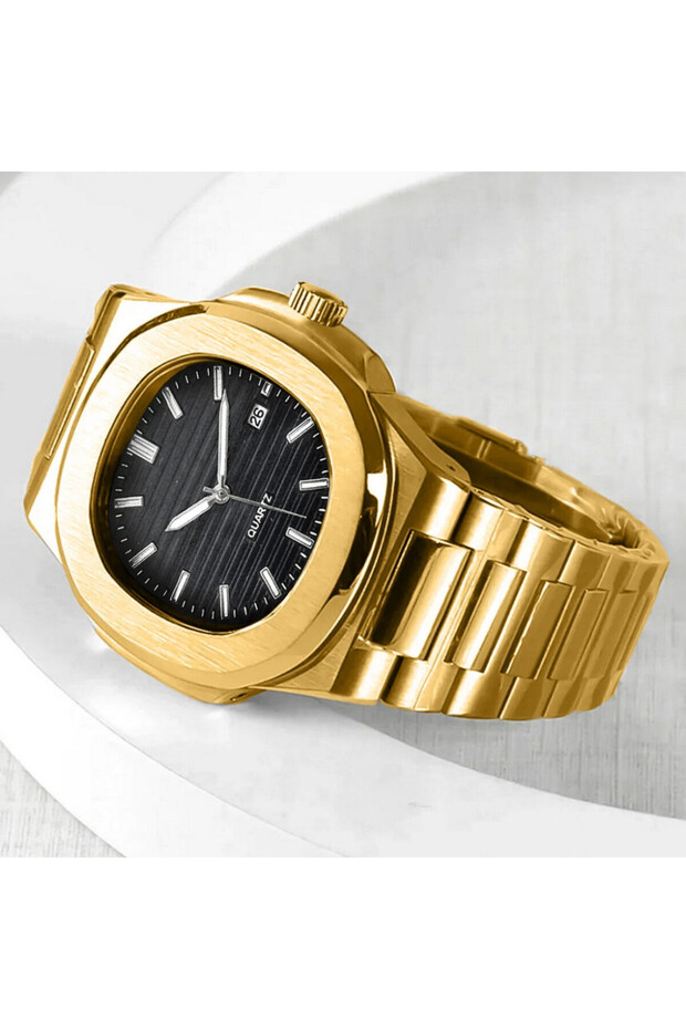Gold Siyah Patek Model Eşref tek Saati - 2