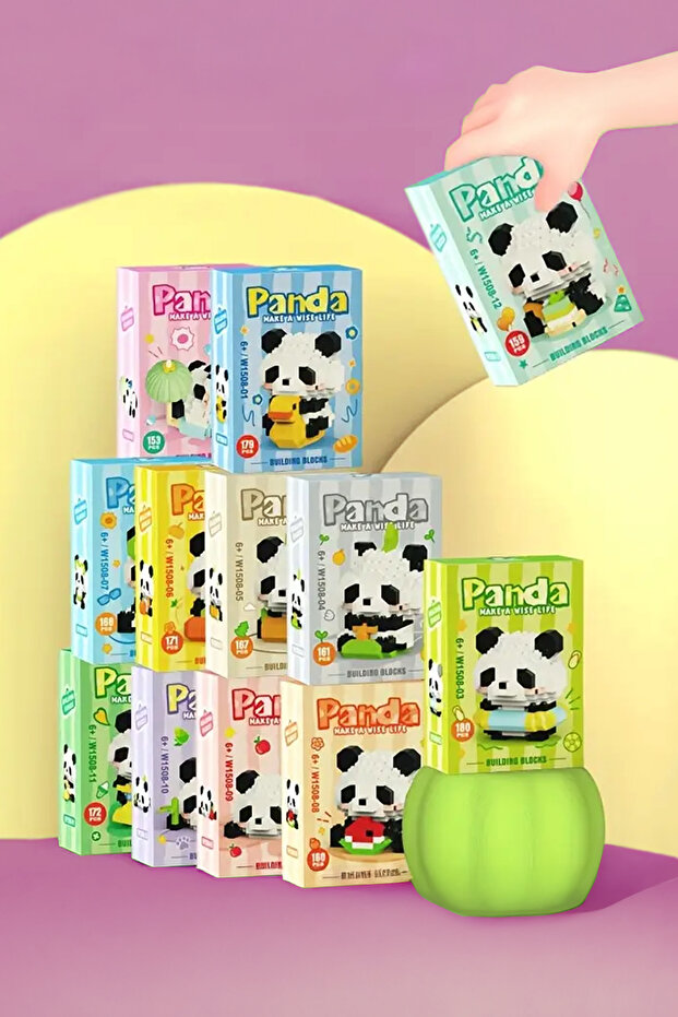 Panda 6 Model Karakter Figürü 3D Yapı Oyuncakları - 3