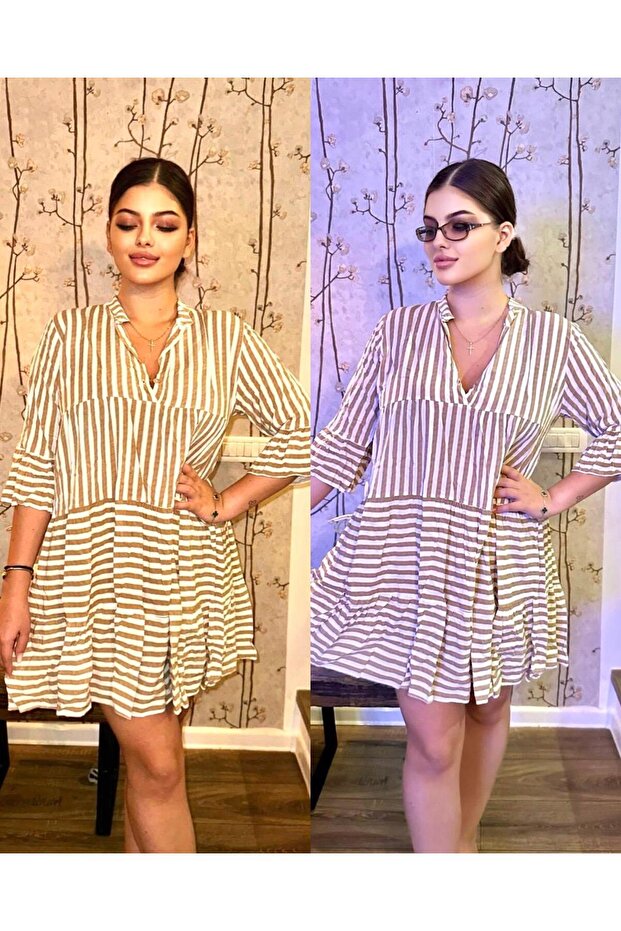 Rochie de vară ușoară, bej - 3