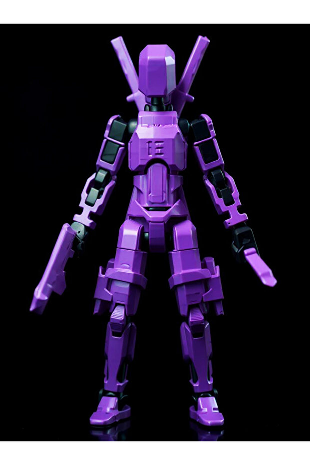 Yeni Version Robot Dummy Titan 13 Tüm Eklemleri Hareketli Aksiyon Figürü T13 Robot Mor - 2