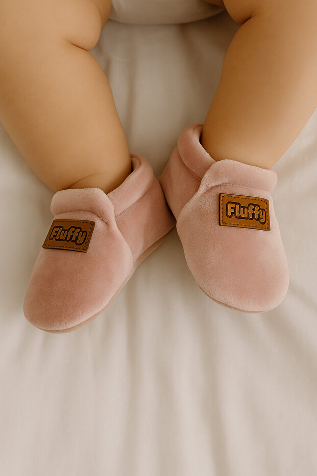Baby, Velvet, Elastic, Non-Slip Leather, İlkadım Home Shoes