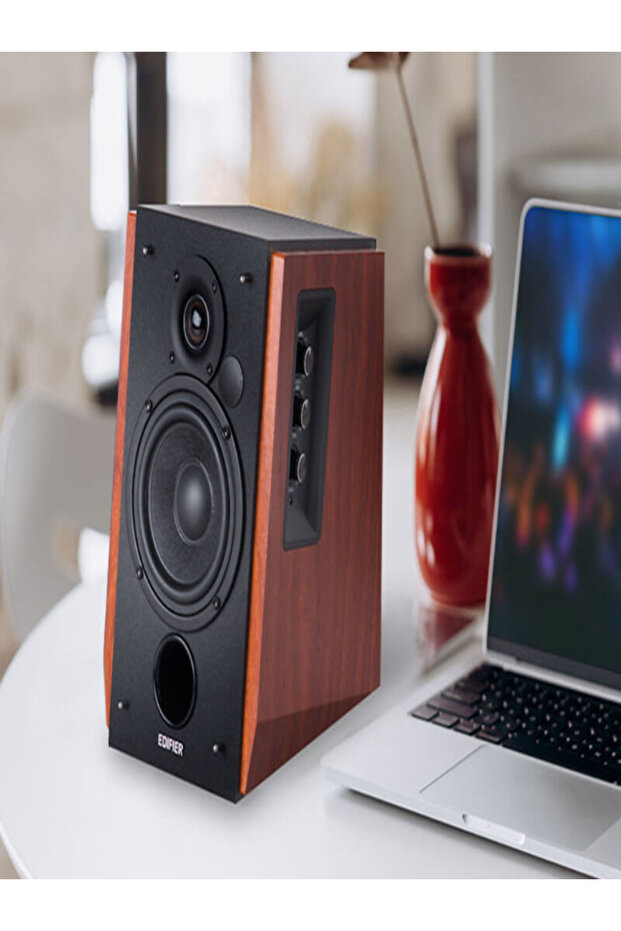 R1700BT Bluetooth Bookshelf Speakers, 66W RMS, Wooden Design, Dual RCA, Easy Controls - 6
