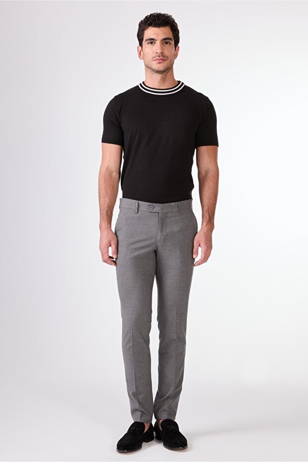 Men's Extra Slim Fit Dark Gray Trousers