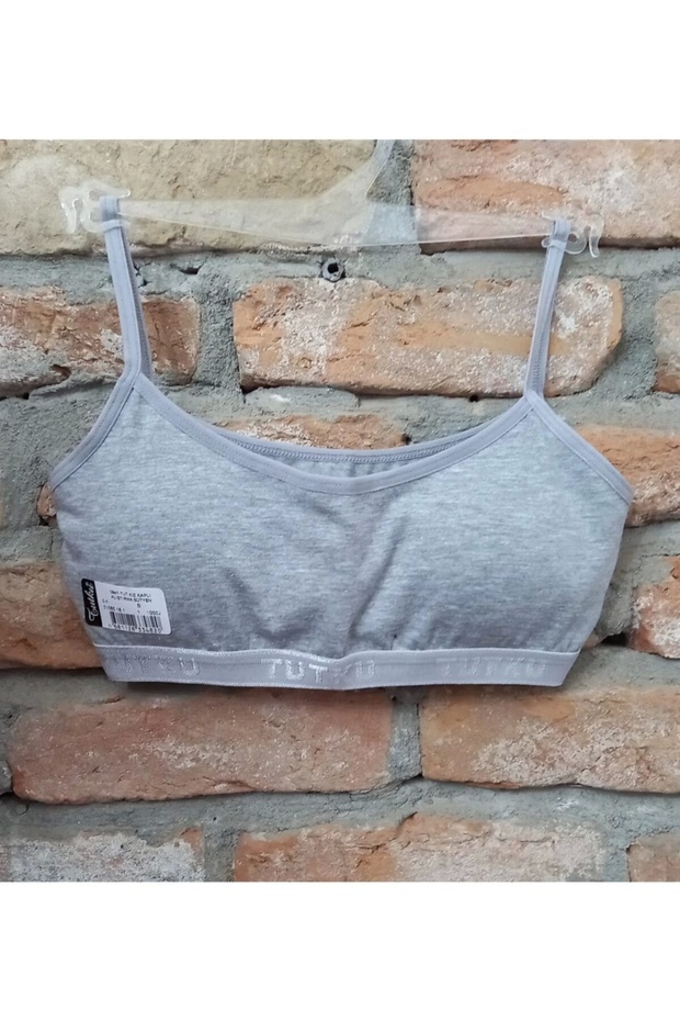 Girl's Exercise 3-Piece Bra Gray 0847 With Pads