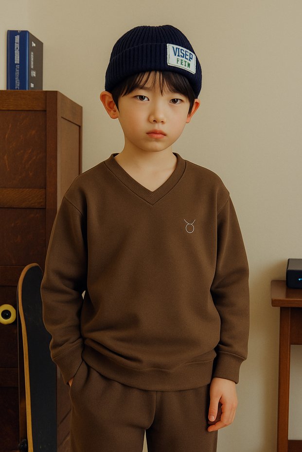 Girls / Boys V-Neck Sweatshirt - for Casual and School - Thessaloniki Fabric Sweatshirt_Rg1508