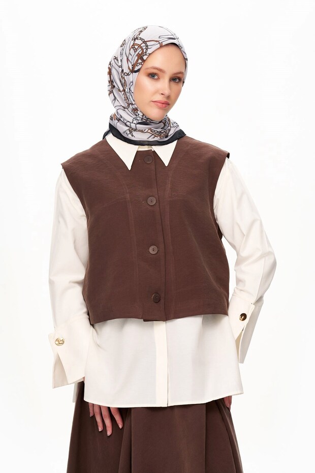 Chaine Eternelle Superior Soft Chain Patterned Square Scarf Gray - 2