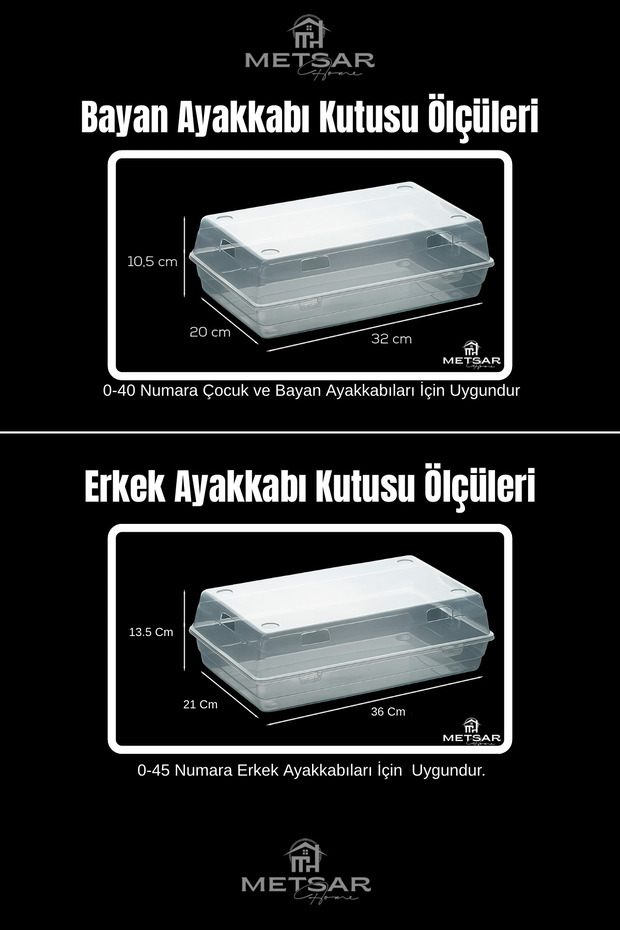 20’li Set Şeffaf Ayakkabı Kutusu Erkek& – Ayakkabı Saklama Kutusu Düzenleyici Organizer - 3