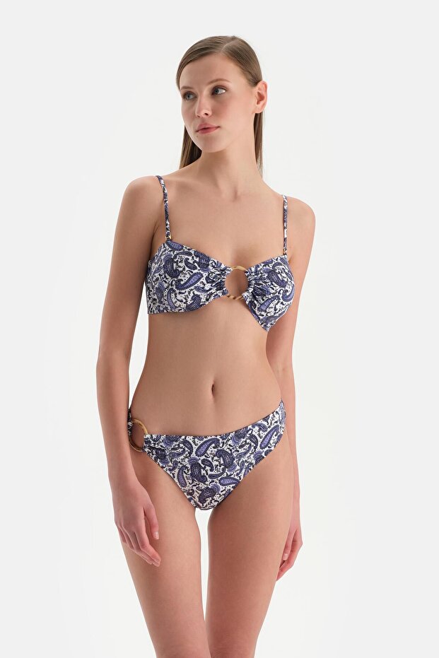 Ekru-Mor Straplez Bikini Üst - 1