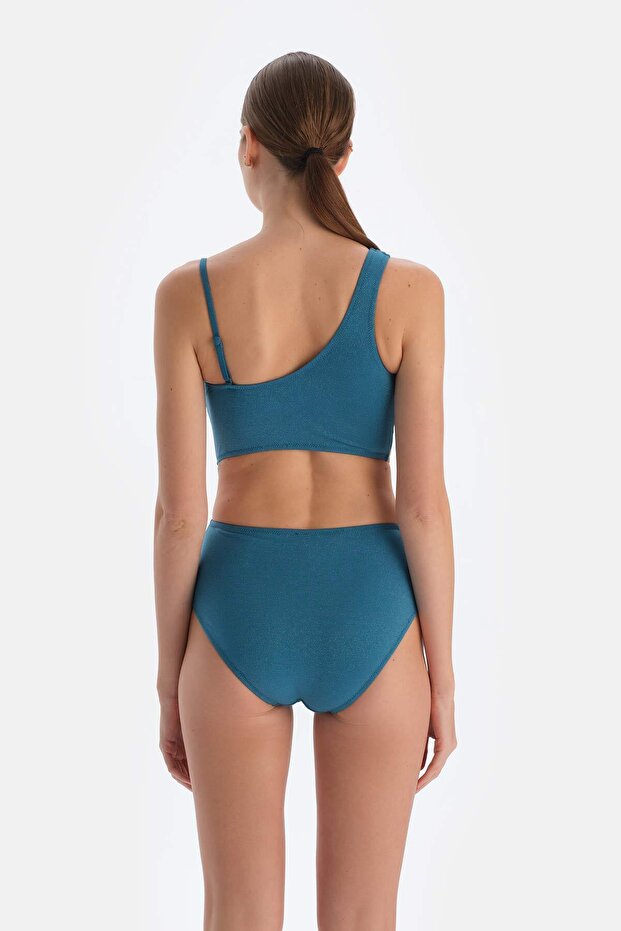 Petrol Mavi Tek Omuz Mayokini - 2