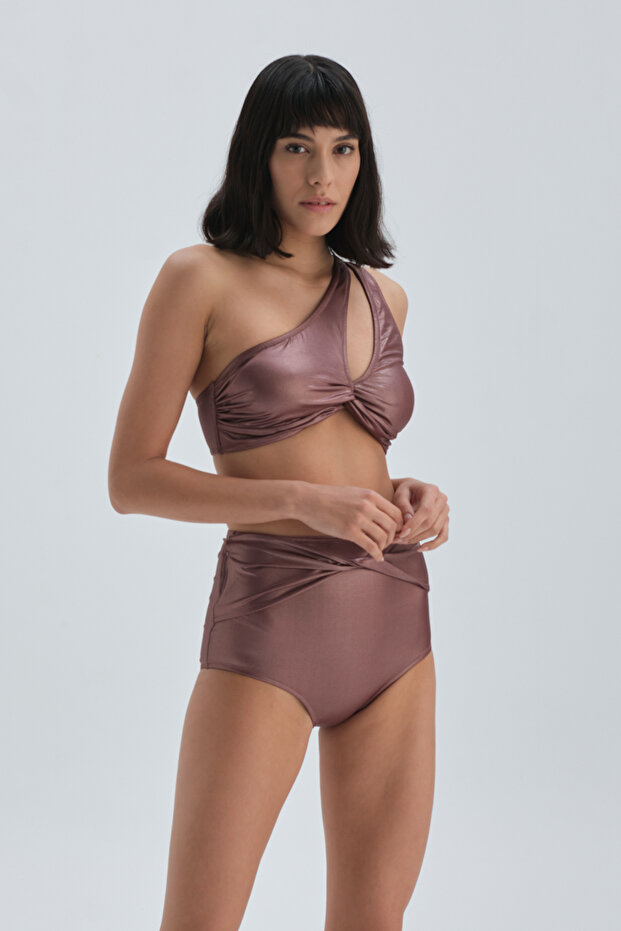 Bronz Tek Omuz Bikini Üst - 3