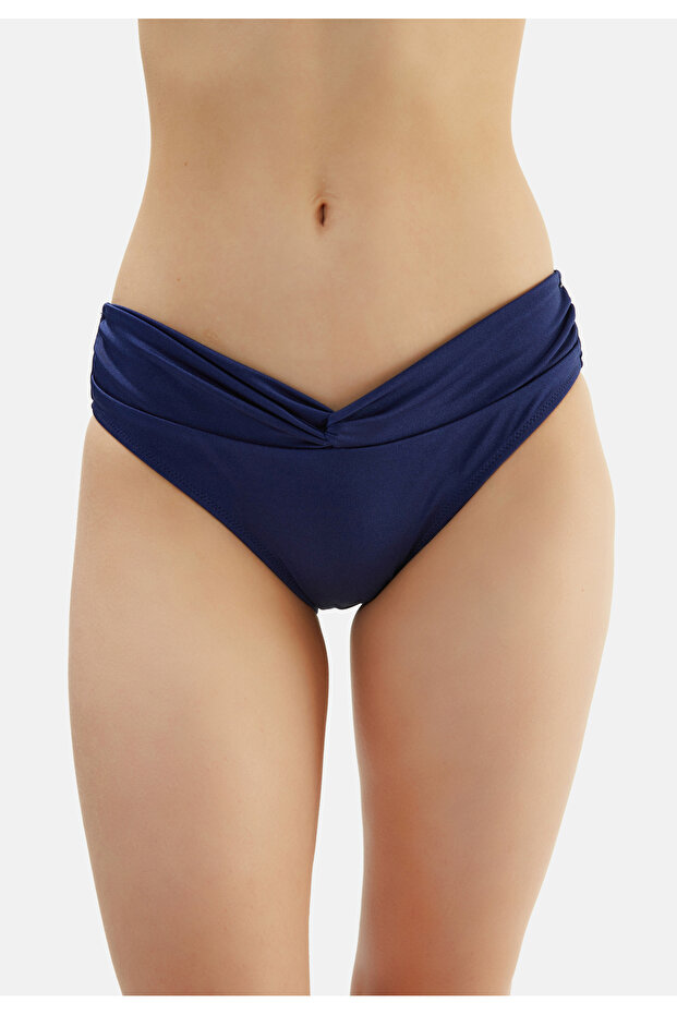 Navy Blue 2609Esmm 6 cm High Waist Bikini Bottom
