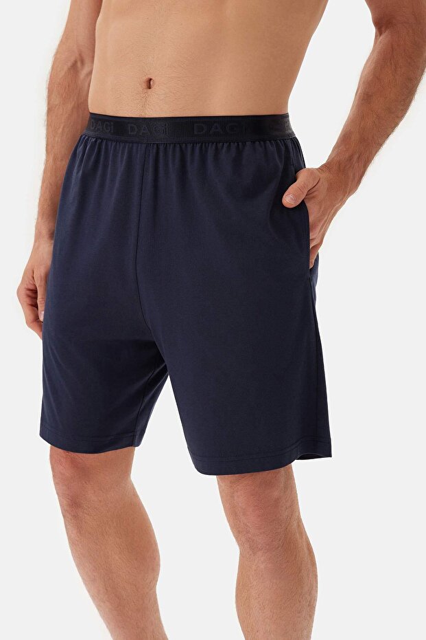 Lacivert-Mavi Örme Ikili Şort - 7