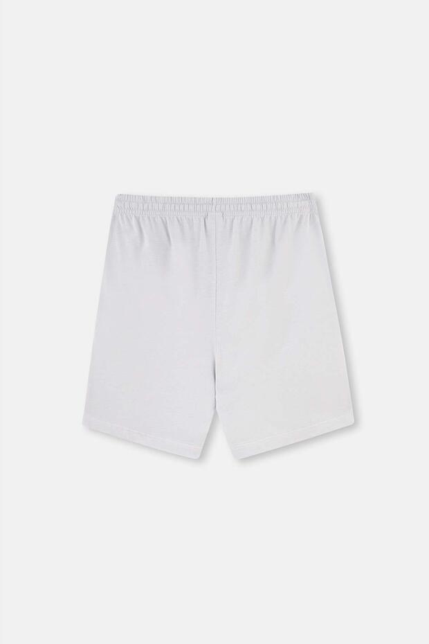 Gri-Indigo Indıgo- Pamuk Modal Ikili Örme Şort - 3