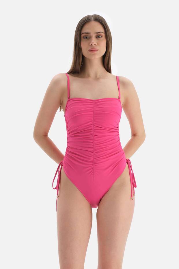 Fuchsia Strapless Swimsuit - 5