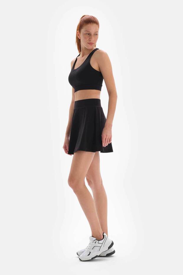 Siyah Active Sporcu Şort Etek - 3