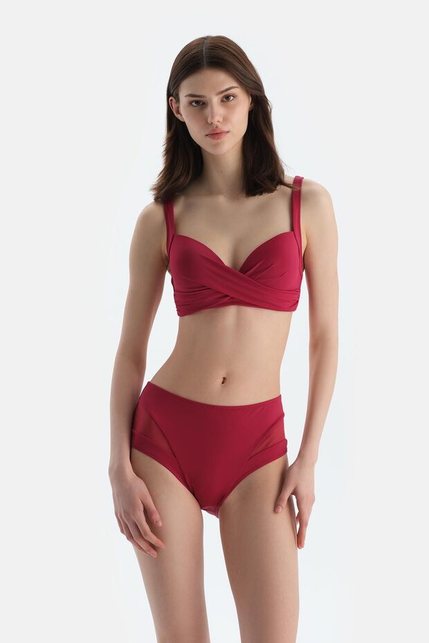 Bordo Kaplı Bikini Üstü - 4