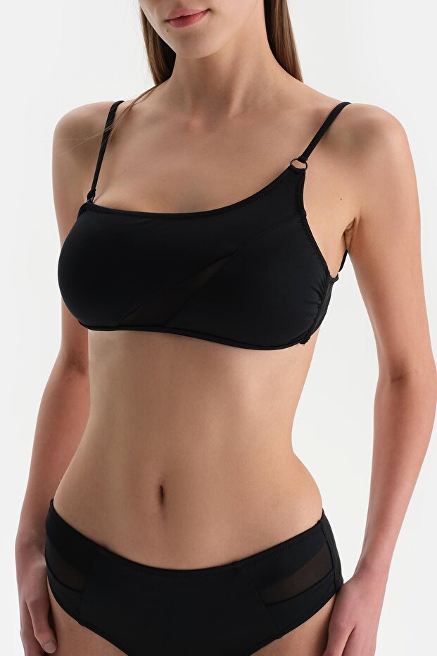 Siyah Tek Omuz Bikini Üstü - 6