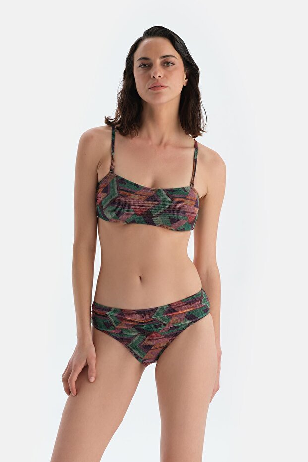 Multicolor Yüksek Bel Bikini Alt - 1