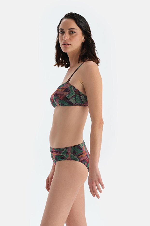 Multicolor Yüksek Bel Bikini Alt - 3