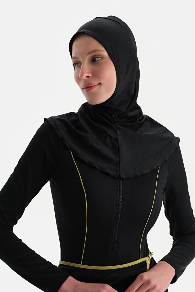 Siyah Tesettür Bone - 1