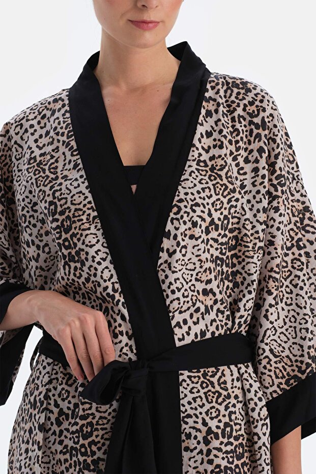 Brauner, langer Kimono - 7