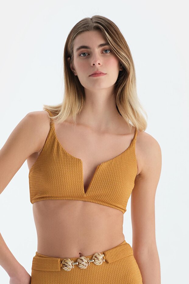 Hardal Üçgen Geniş Bikini Üst - 1