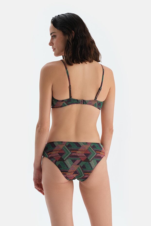 Multicolor Yüksek Bel Bikini Alt - 2