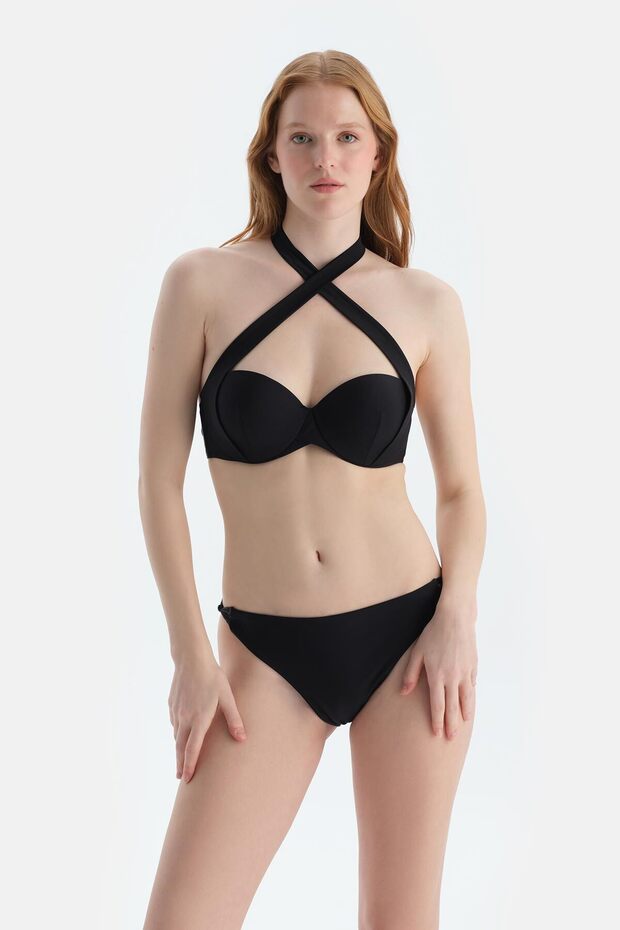 Siyah Düşük Bel Bikini Alt - 1