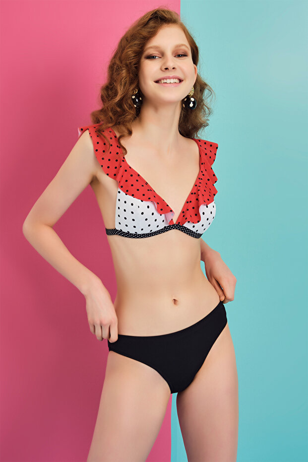 Beyaz Üçgen Bikini Üst - 1