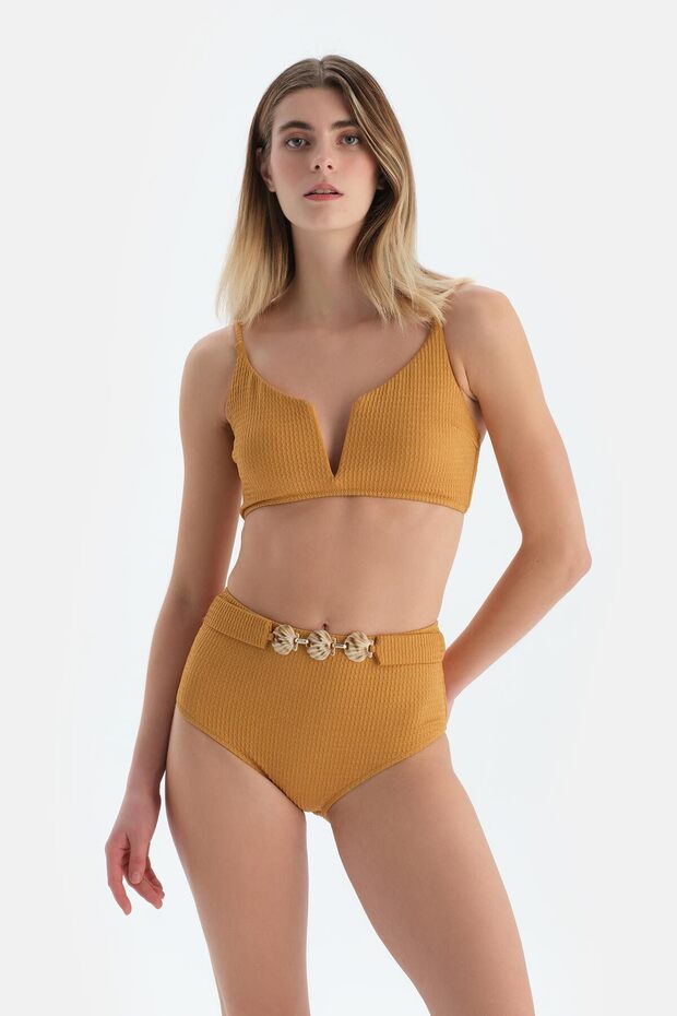 Hardal Üçgen Geniş Bikini Üst - 4