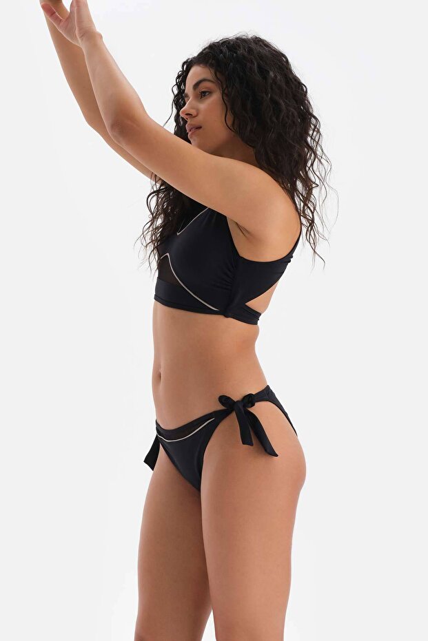 Siyah Kalın Bağcıklı Bikini Alt - 3