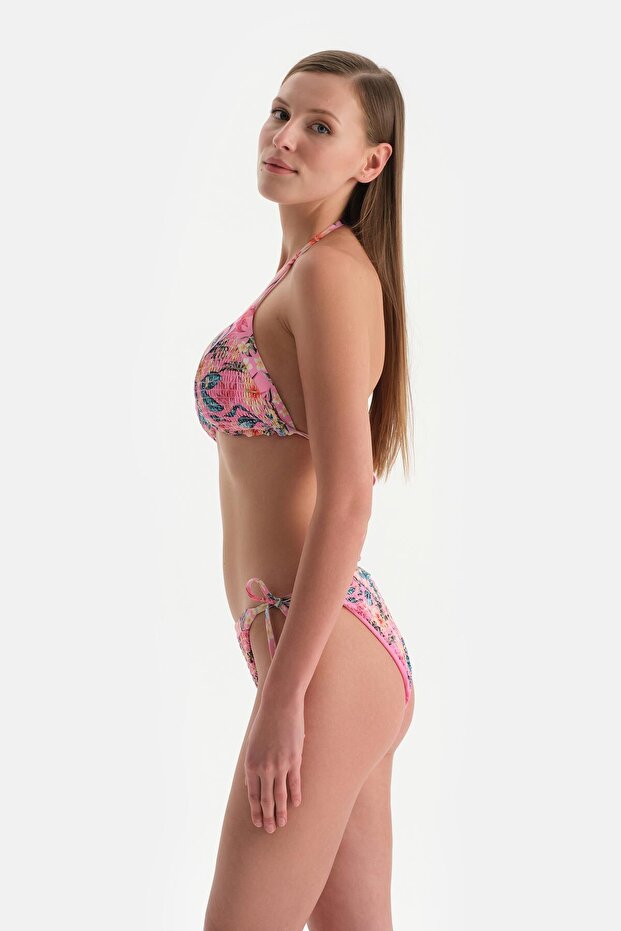 Small Salmon Triangle Bikini Top - 3