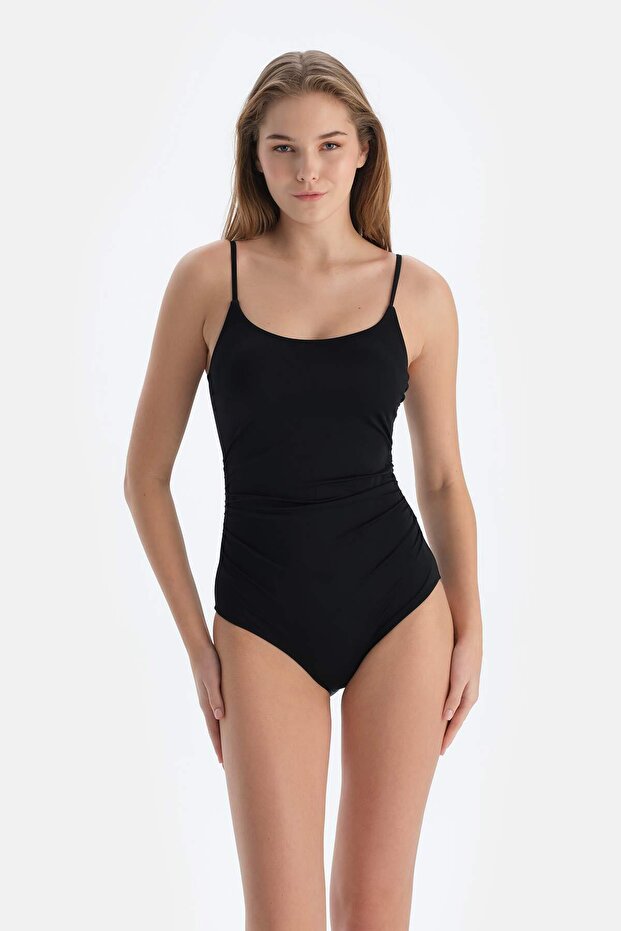 Black Corset Compact Swimsuit