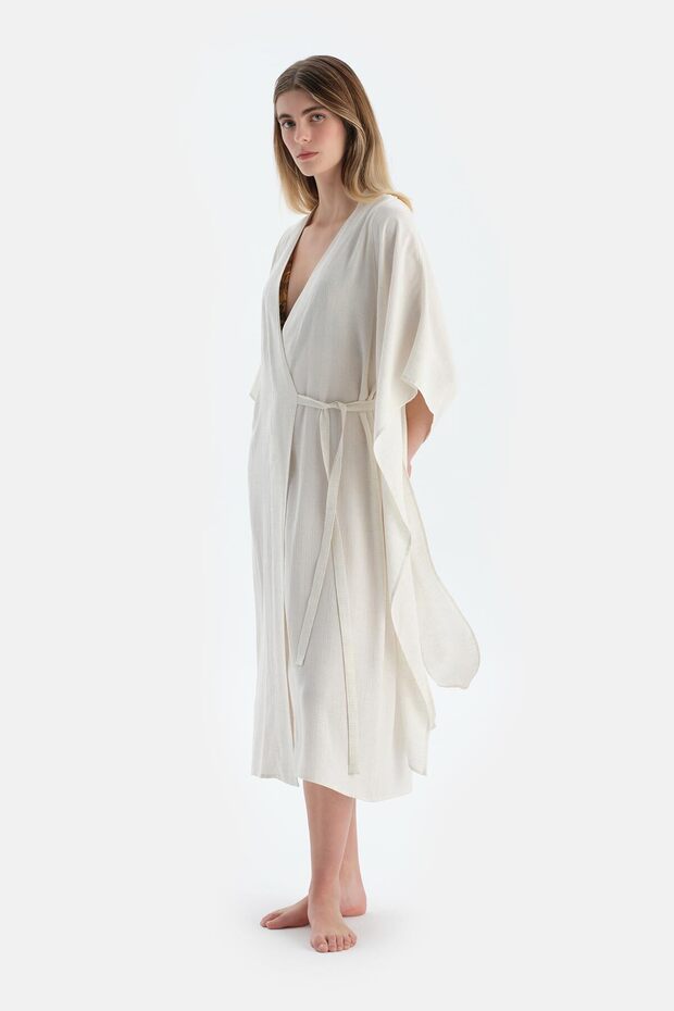 Ekru Uzun Kimono - 3