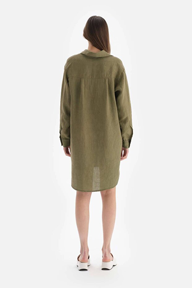 Yeşil Keten Gömlek - 2