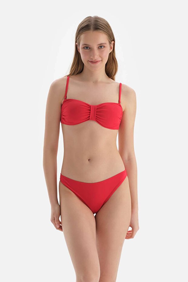 Red Strapless Bikini Top - 1