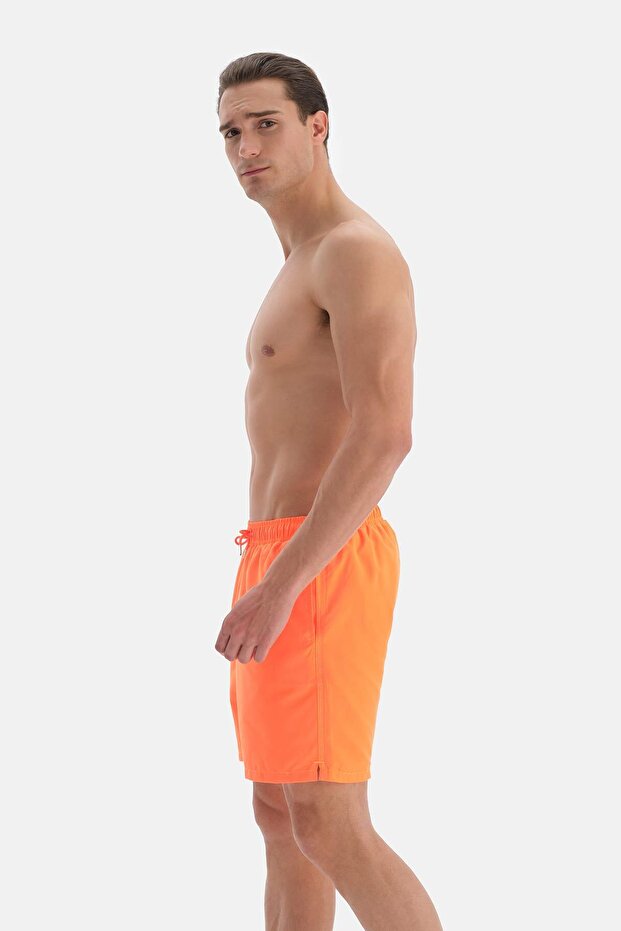 Neon Turucu Düz Orta Deniz Şortu - 3