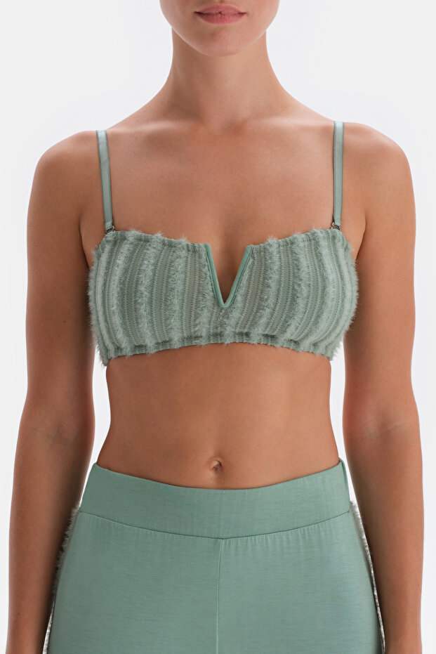 Bustieră detaliată verde Deep V - 5