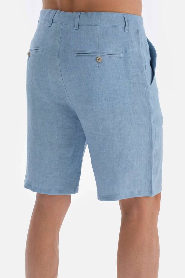Indigo Keten Şort - 6