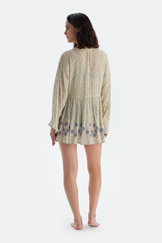 Multicolor Uzun Kol Elbise - 3