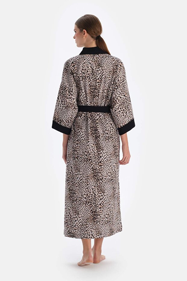 Brauner, langer Kimono - 2