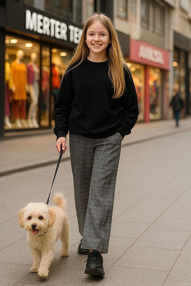 Devojčice, karirane pantalone - 2