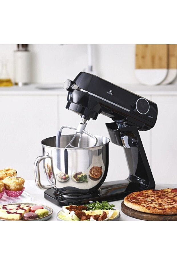 Hamur Yoğurma & Mikser ,püre Yapma Led Ekran 10 Hız Kademeli Döküm Mutfak Şefi - 1