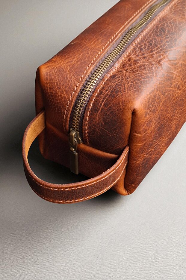 Taba Men's Portfolio Handbag Genuine Leather Daily Travel Shaving Bag