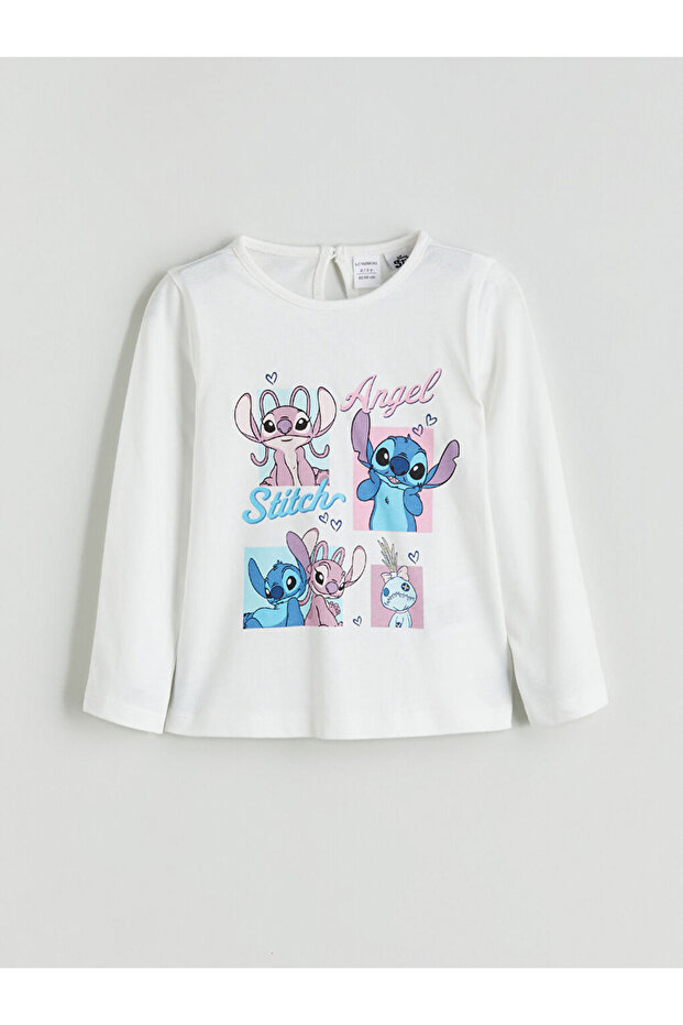Lilo & Stitch Baskılı Kız Çocuk Bluz - 1